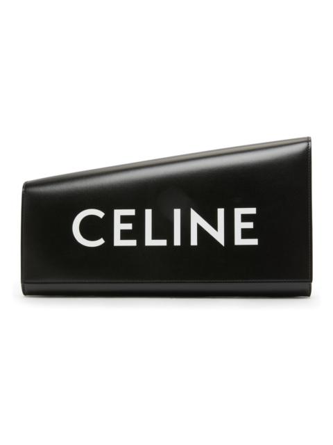 CELINE Asymetric clutch in shiny calfskin with Celine print