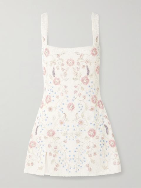 CLIO PEPPIATT Meadow Embellished Beaded Stretch-tulle Mini Dress