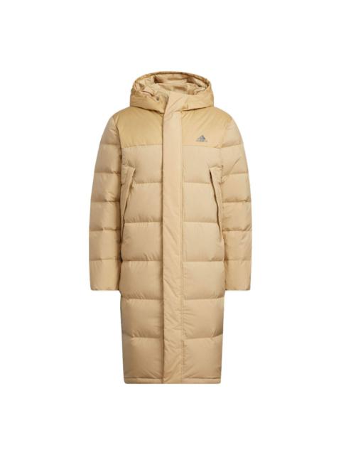 adidas Duck Down Long Jacket 'Tan' HZ2599