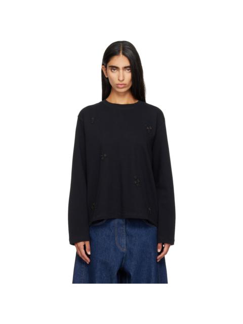 CORDERA Black Embellished Long-Sleeve T-shirt