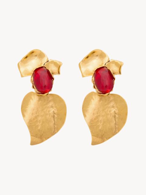 SAINT LAURENT PETAL EARRINGS IN RESIN AND METAL