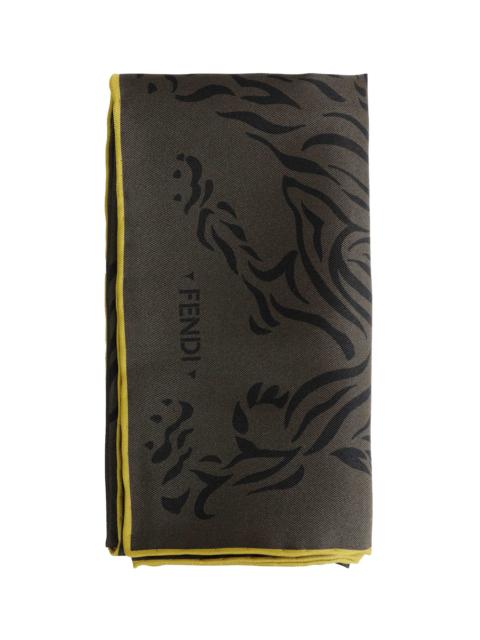 FENDI Tiger Silk Foulard