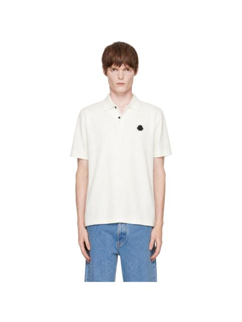 Moncler White Logo Polo