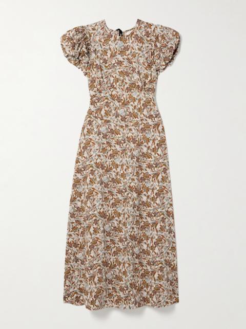 DÔEN Rhodia Floral-print Organic Cotton-voile Midi Dress