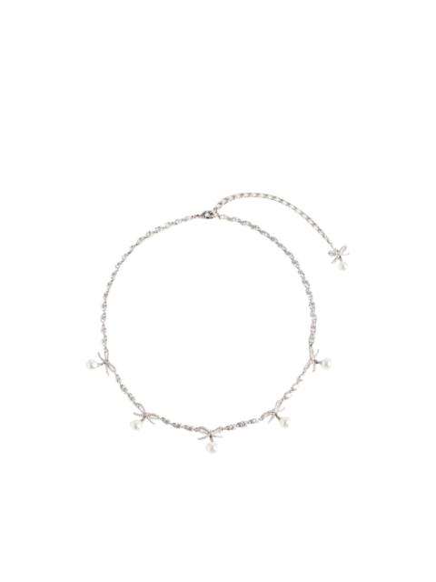 self-portrait bow-detail necklace