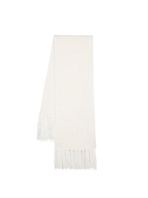 MSGM waffle-knit fringed scarf