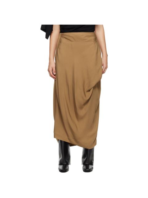 ISSEY MIYAKE Brown Canopy Maxi Skirt