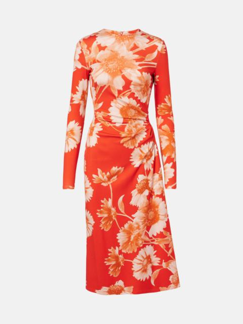 Erdem Floral draped ponte jersey midi dress