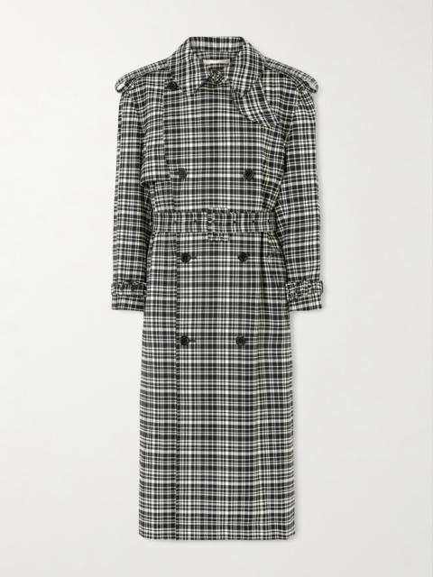 S.S.DALEY Edna Houndstooth Wool And Cotton-blend Trench Coat