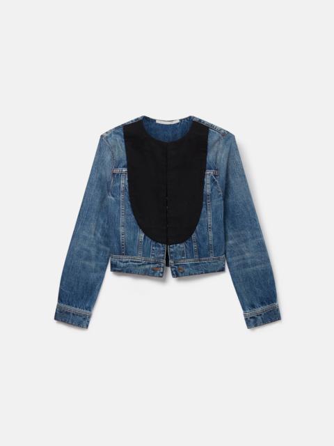 Tuxedo-Inspired Denim Jacket