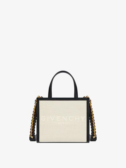 Givenchy MINI G TOTE SHOPPING BAG IN CANVAS AND LEATHER