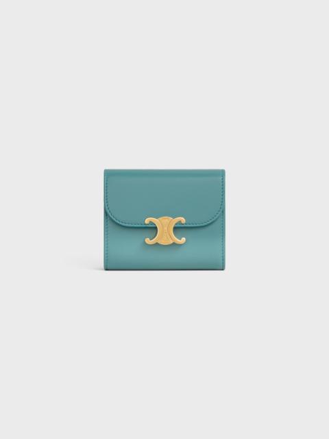 CELINE Triomphe Small Flap Wallet in Shiny Smooth Lambskin