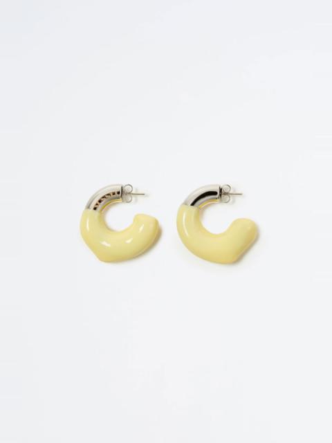 SMALL RUBBERIZED EARRINGS SILVER / yellow