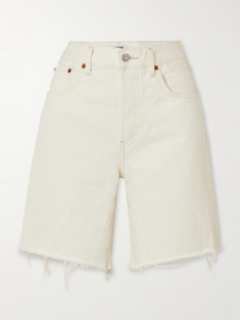 RE/DONE 90s Comfort Frayed Organic Recycled-denim Shorts