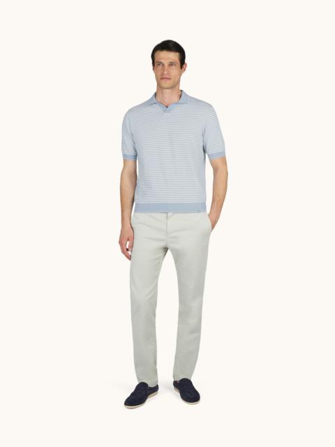 Paul & Shark OPEN‑COLLAR POLO IN FRESCO COTTON WITH STRIPED PATTERN