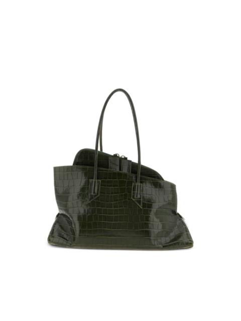 THE ATTICO medium La Passeggiata crocodile-print shoulder bag