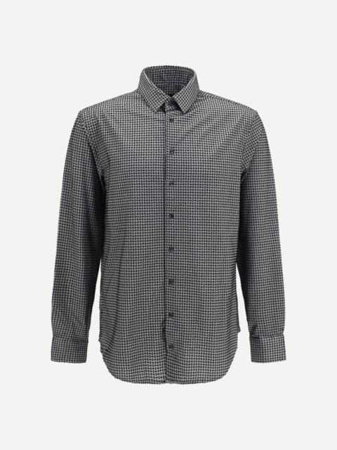 GIORGIO ARMANI Cotton Shirt with geometric flock print