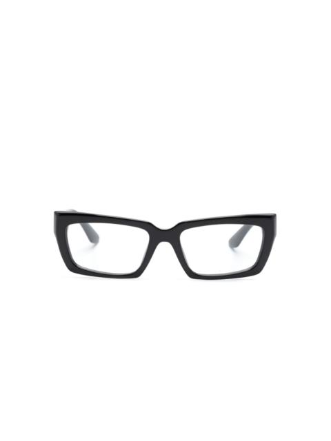Miu Miu logo-print rectangle-frame glasses