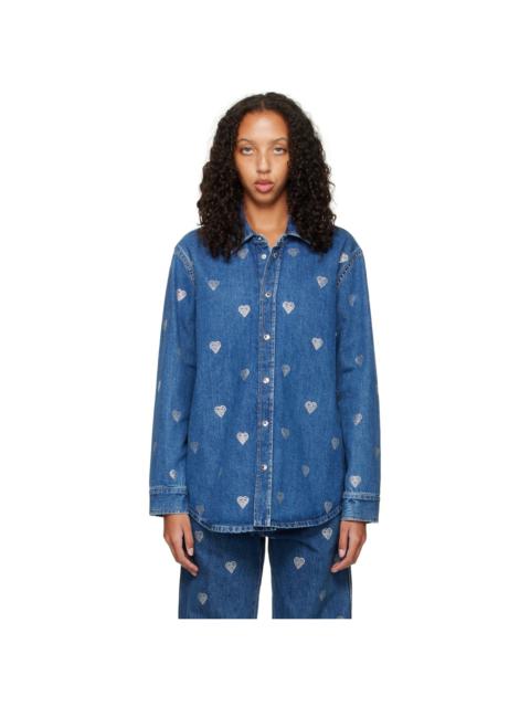 MACH & MACH Blue Heart Denim Shirt