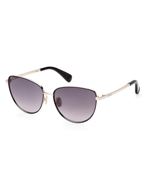 Max Mara Women's 56MM Cat-Eye Sunglasses - Gold Gradient Smoke