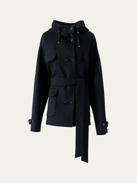 AKRIS Donna Belted Cashmere Parka Jacket