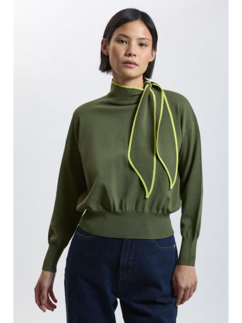 KAREN MILLEN Petite Knitted Viscose Necktie Jumper