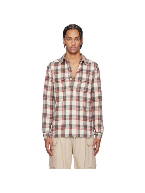 Rick Owens Off-White & Gray Temple Overshirt