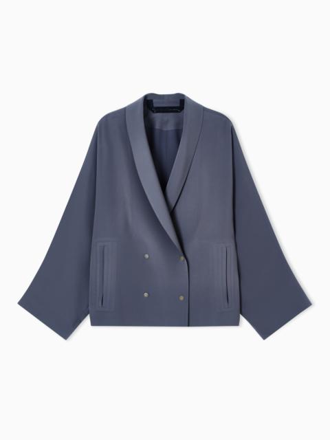 GIORGIO ARMANI DOUBLE-BREASTED PEA COAT IN TECHNICAL CADY