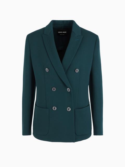 GIORGIO ARMANI Double-breasted jacket in stretch double-sided wool