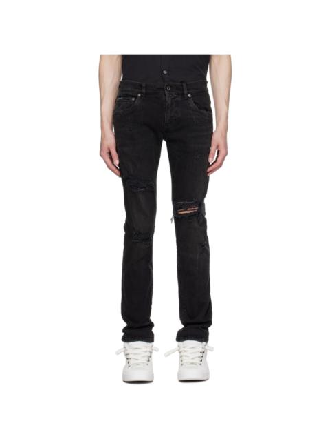 Black Five-Pocket Jeans