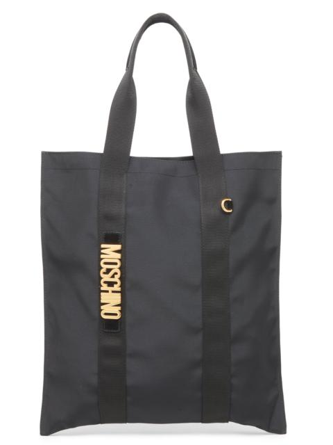 Moschino Men's Logo Hardware Canvas Tote Bag - Black