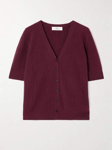 arch4 Katya ribbed cashmere cardigan Burgundy