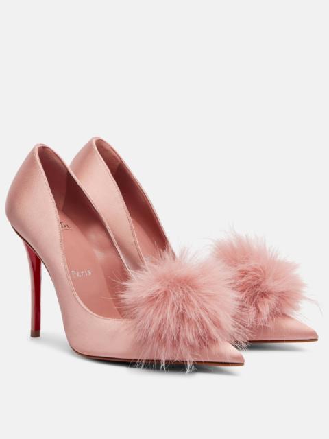 Christian Louboutin Alana 100 embellished crêpe satin pumps