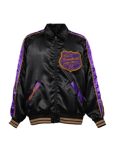 NEEDLES STADIUM JACKET - POLY SATEEN / BLK