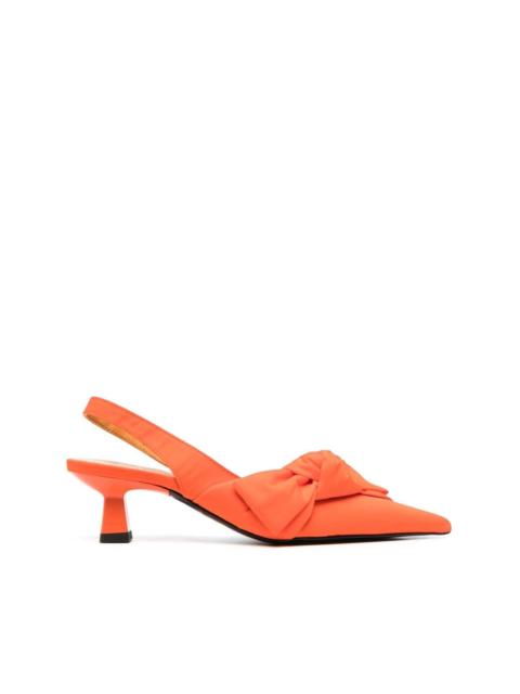 GANNI bow-detail pointed pumps