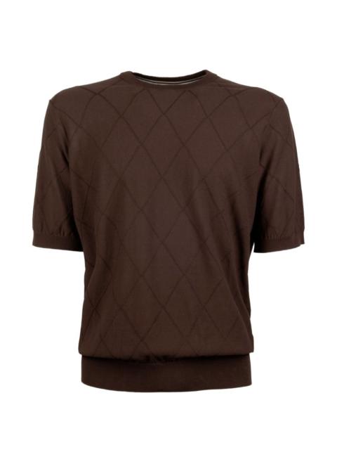 PESERICO argyle short-sleeve T-shirt