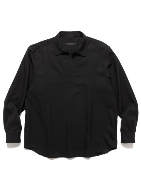 Wool Twill Pullover Shirt Black