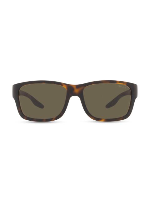 Prada Men's Linea Rossa 60MM Rectangular Sunglasses - Havana