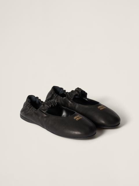 Miu Miu Ruches nappa leather loafers
