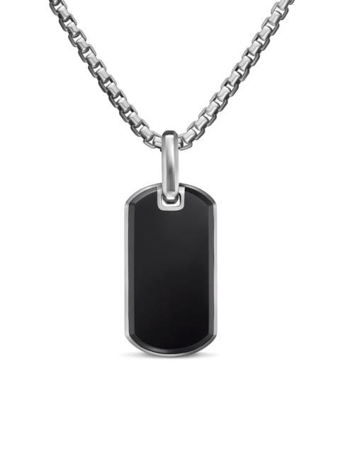 DAVID YURMAN Men's Chevron Tag in Sterling Silver - Black Onyx