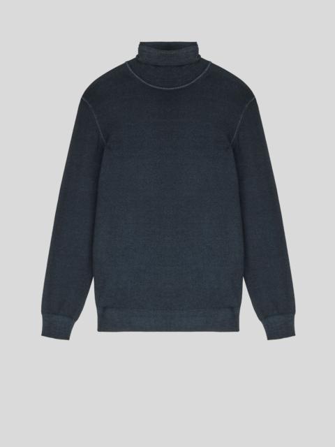 POLO NECK WOOL JUMPER WITH PEGASO