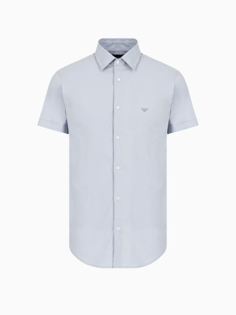 Short-sleeved, stretch nylon-blend shirt