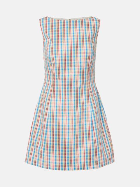 FAITHFULL Lydie checked cotton and linen minidress