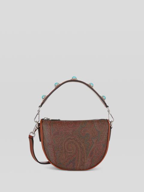 Etro CROWN ME MINI PAISLEY HANDBAG WITH TURQUOISE STUDS