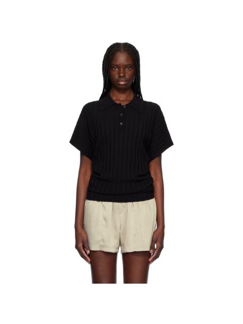 RECTO Black Dolman Sleeves Knit Polo