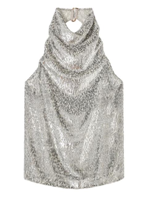 Stella McCartney halterneck textured-velvet top