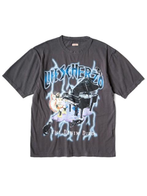 KAPITAL 20/-Jersey Crew T (LIGHTNING PIANO) 'Ink Black'