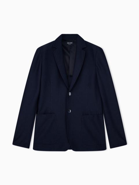 GIORGIO ARMANI BLAZER REGULAR FIT IN TECHNICAL SEERSUCKER JERSEY