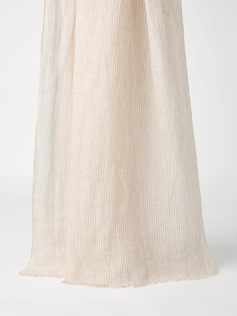 Brunello Cucinelli Striped linen scarf
