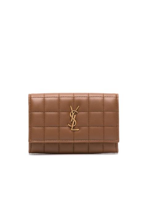 SAINT LAURENT small Cassandre-plaque matelassÃ© envelope wallet